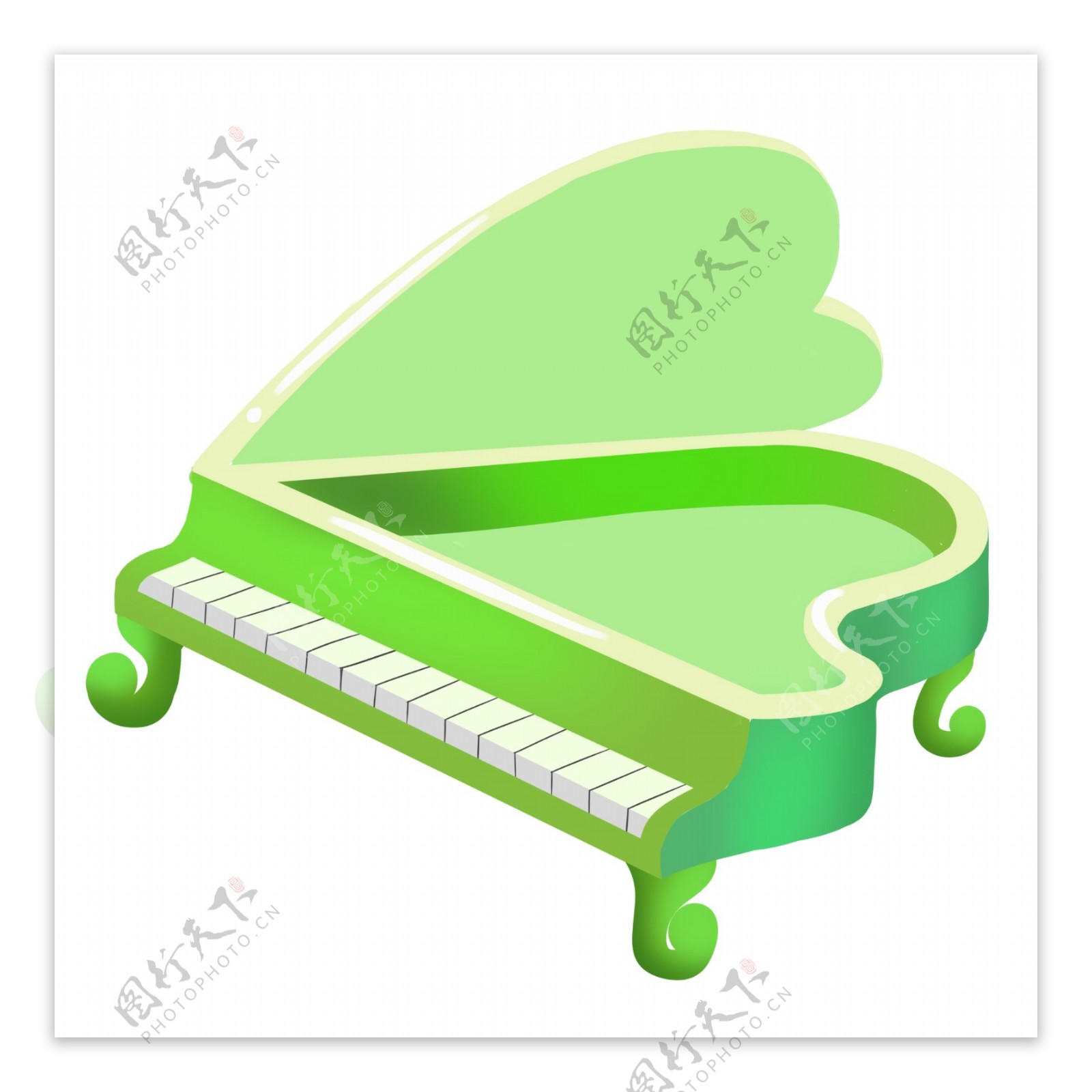 创意亮绿色钢琴