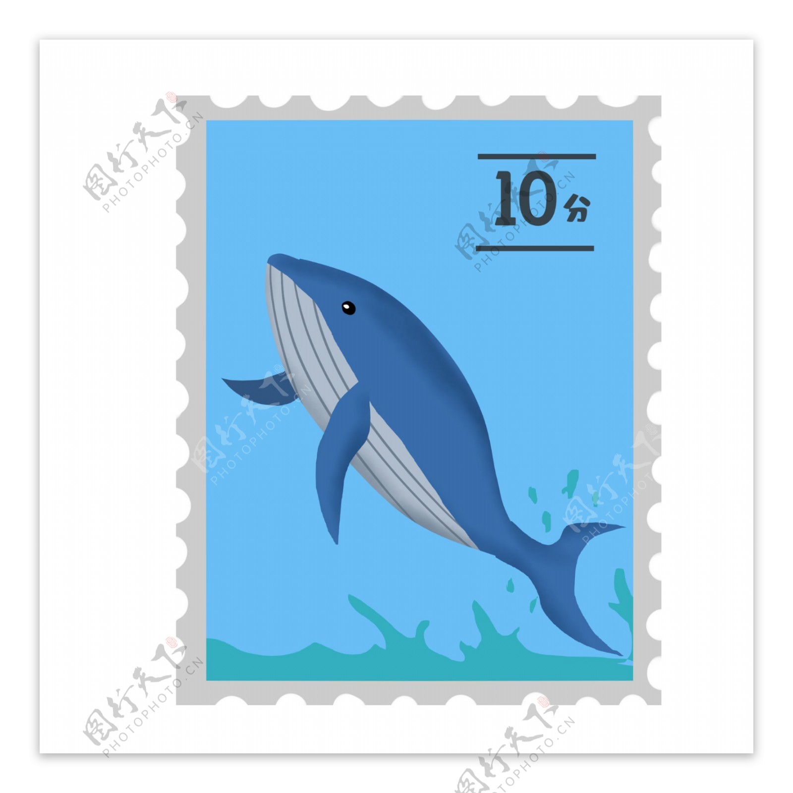 蓝色鲸鱼邮票