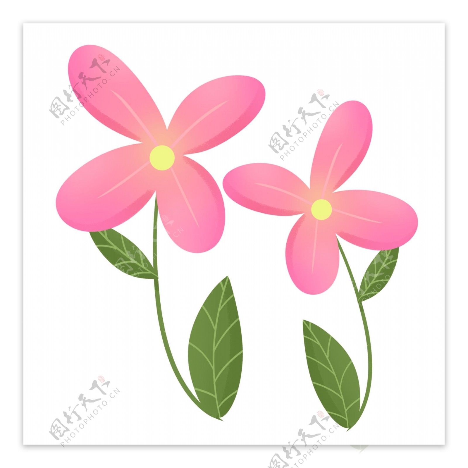 粉红色卡通手绘六一儿童节花朵