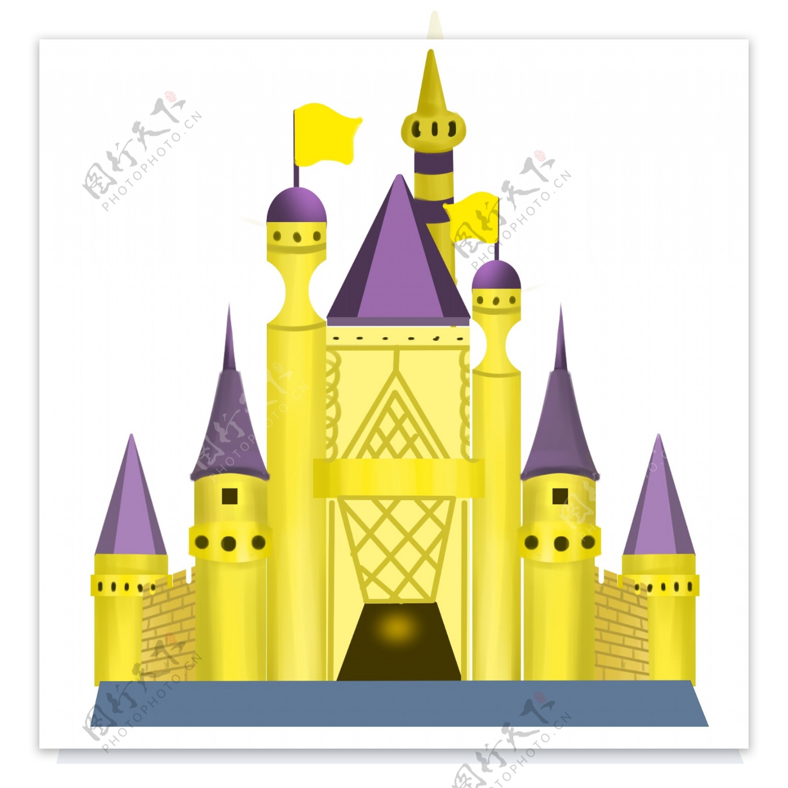 紫色屋顶欧式城堡