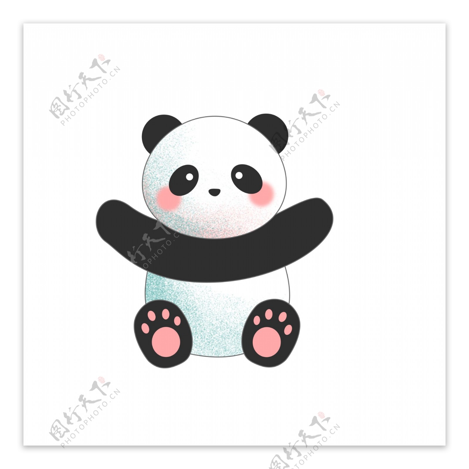 彩绘大熊猫图案元素