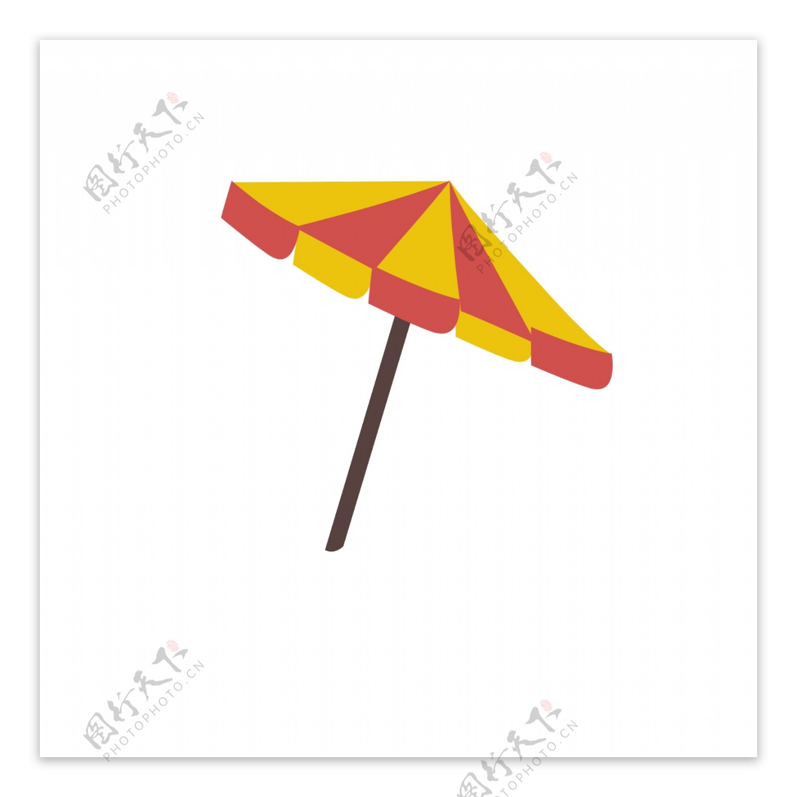 夏季遮阳伞沙滩插画元素