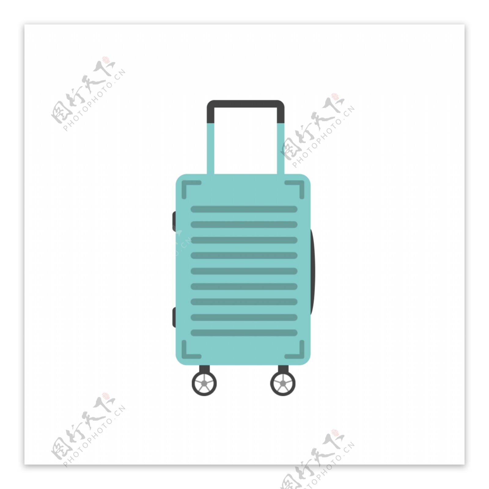 简约矢量轻便旅行行李箱拉杆箱设计元素