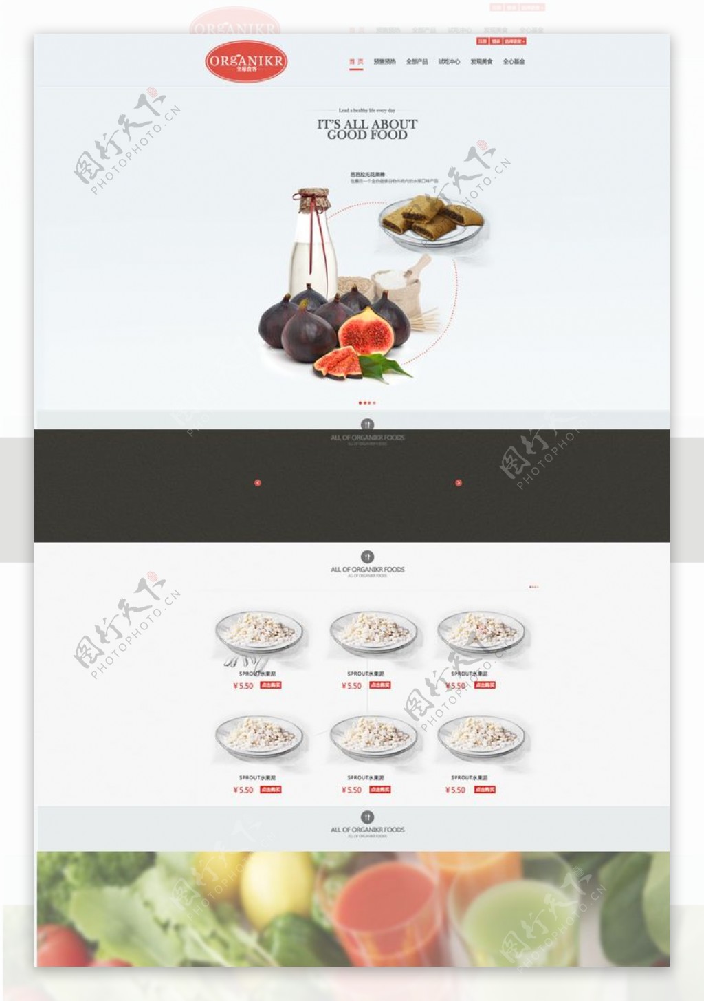 进口食品网站模板
