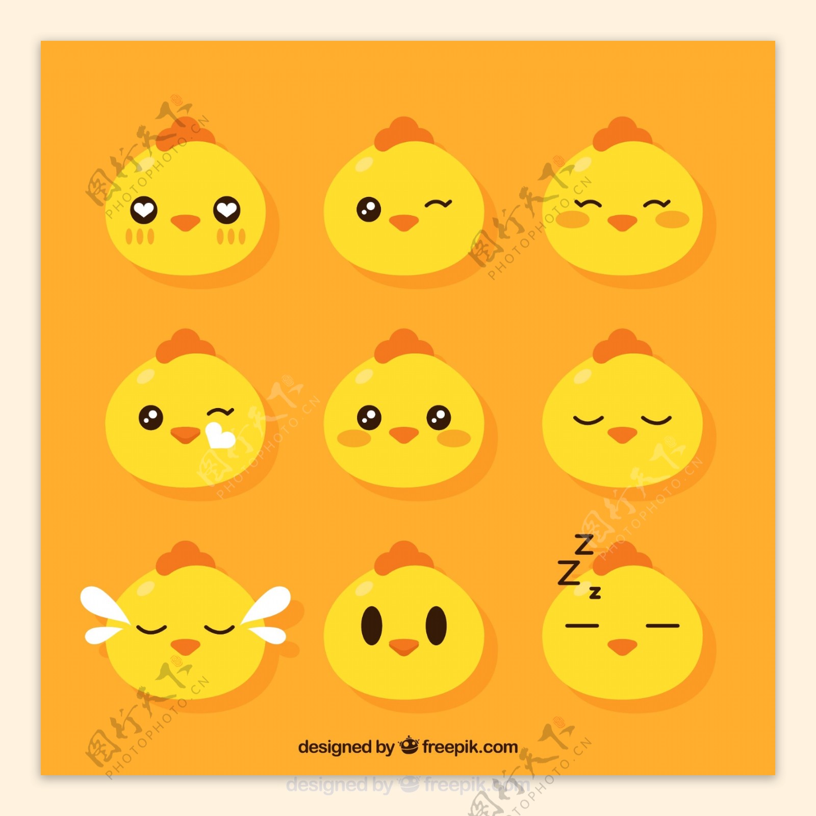 9款可爱小鸡表情头像