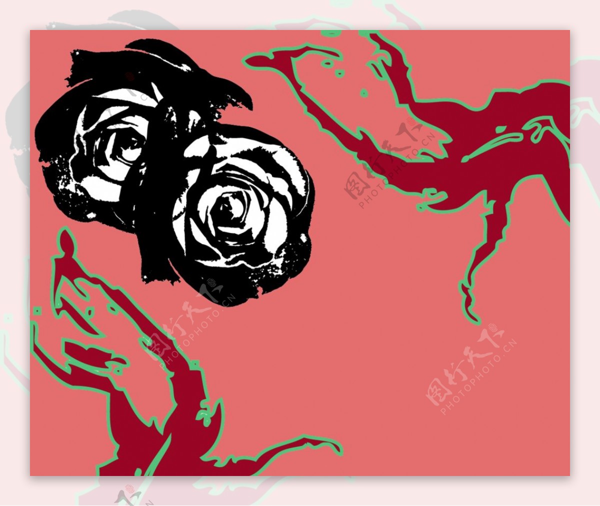 玫瑰背景图案素材
