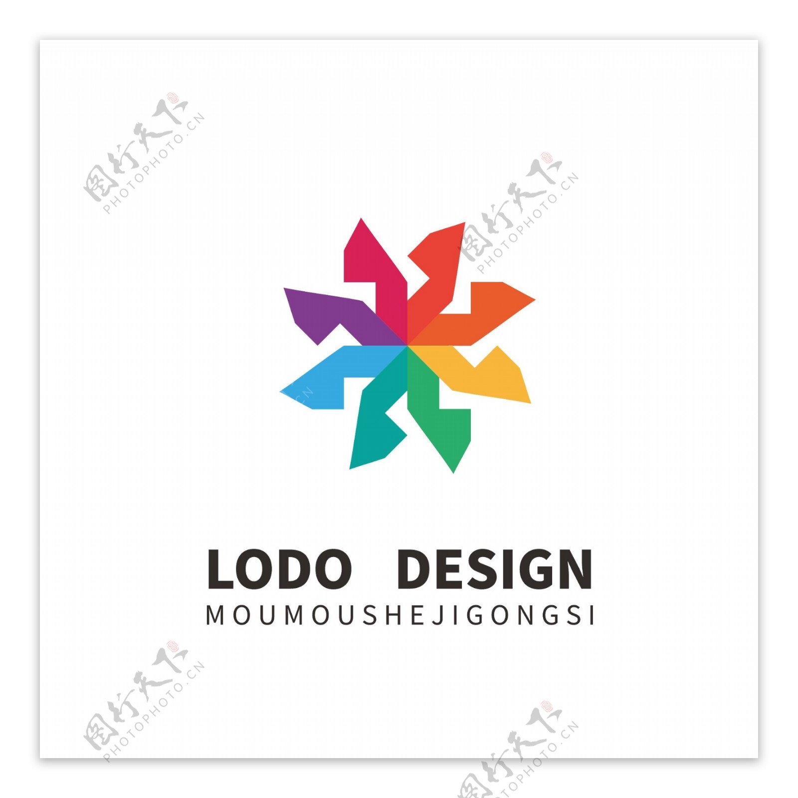 原创艺术机构对称logo设计