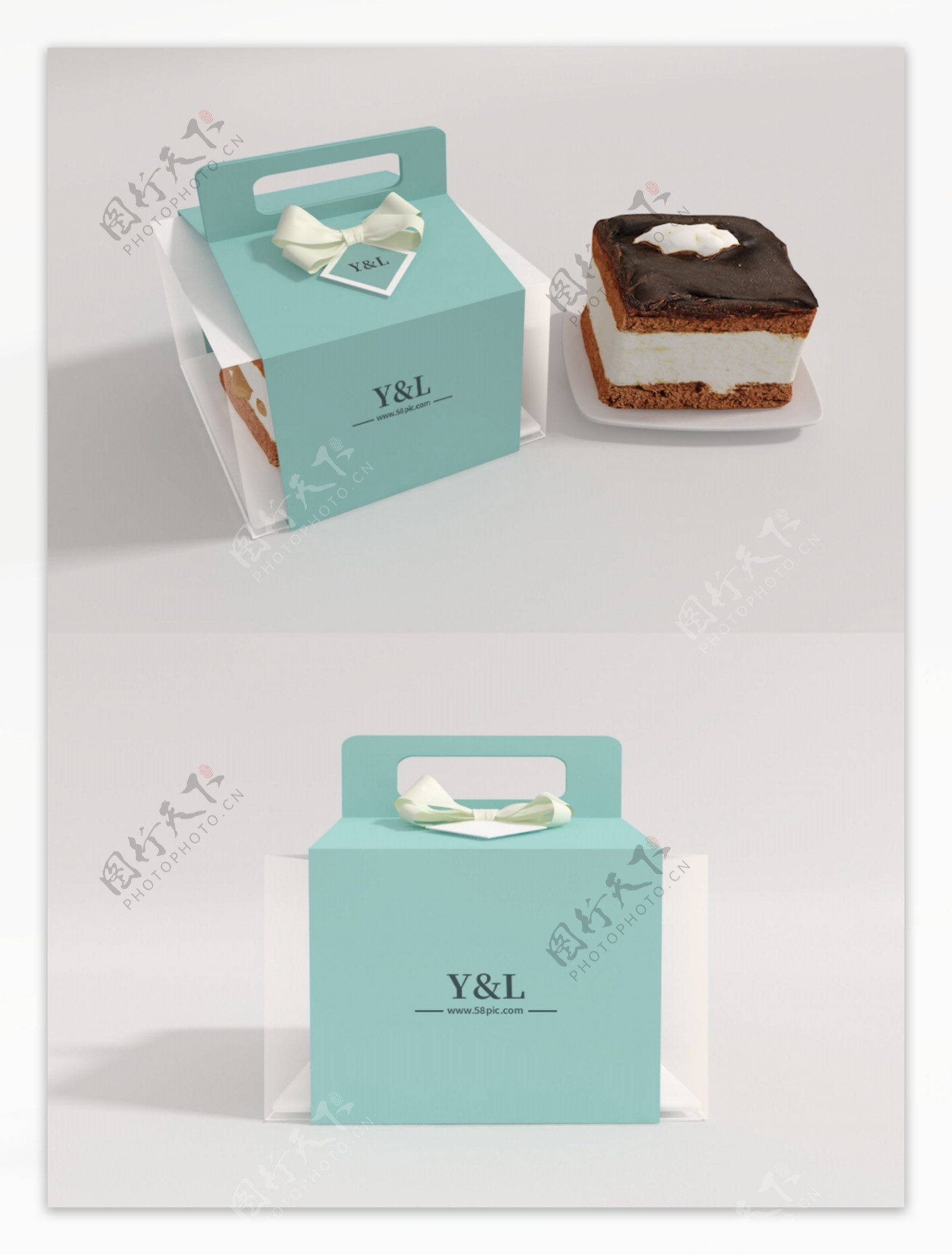 原创模型蛋糕盒子包装样机
