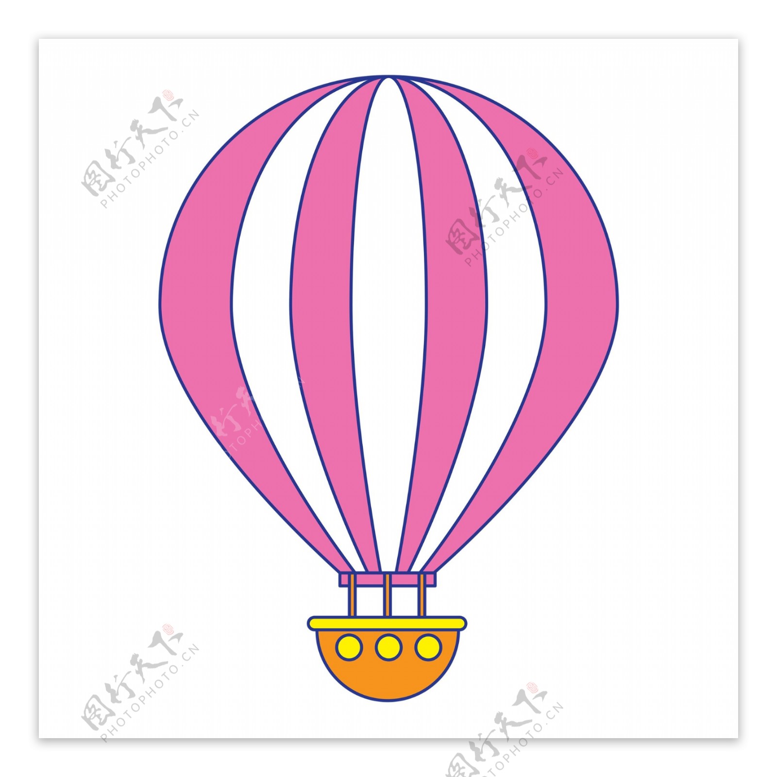 粉色节日热气球卡通透明素材