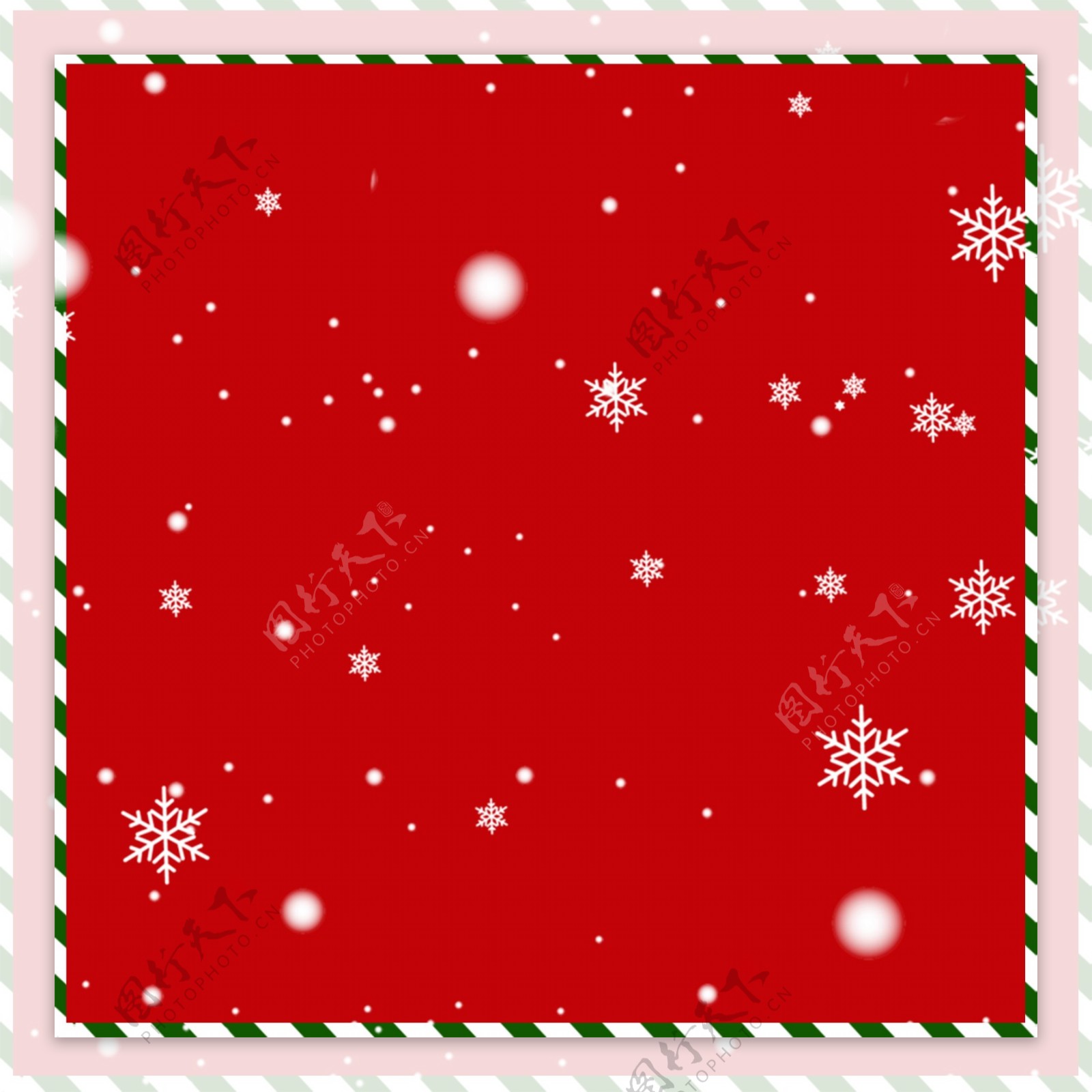 雪花装饰的红色主图背景
