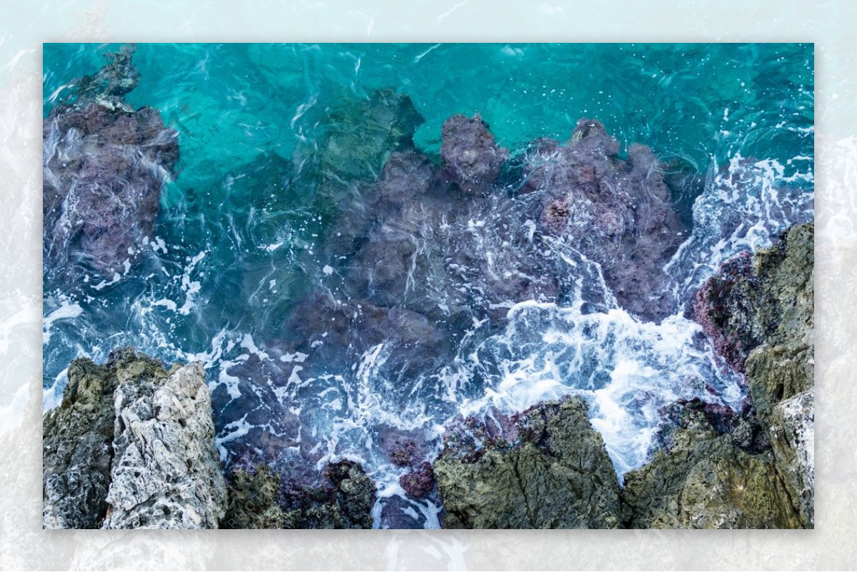 海水礁石大海石头风景