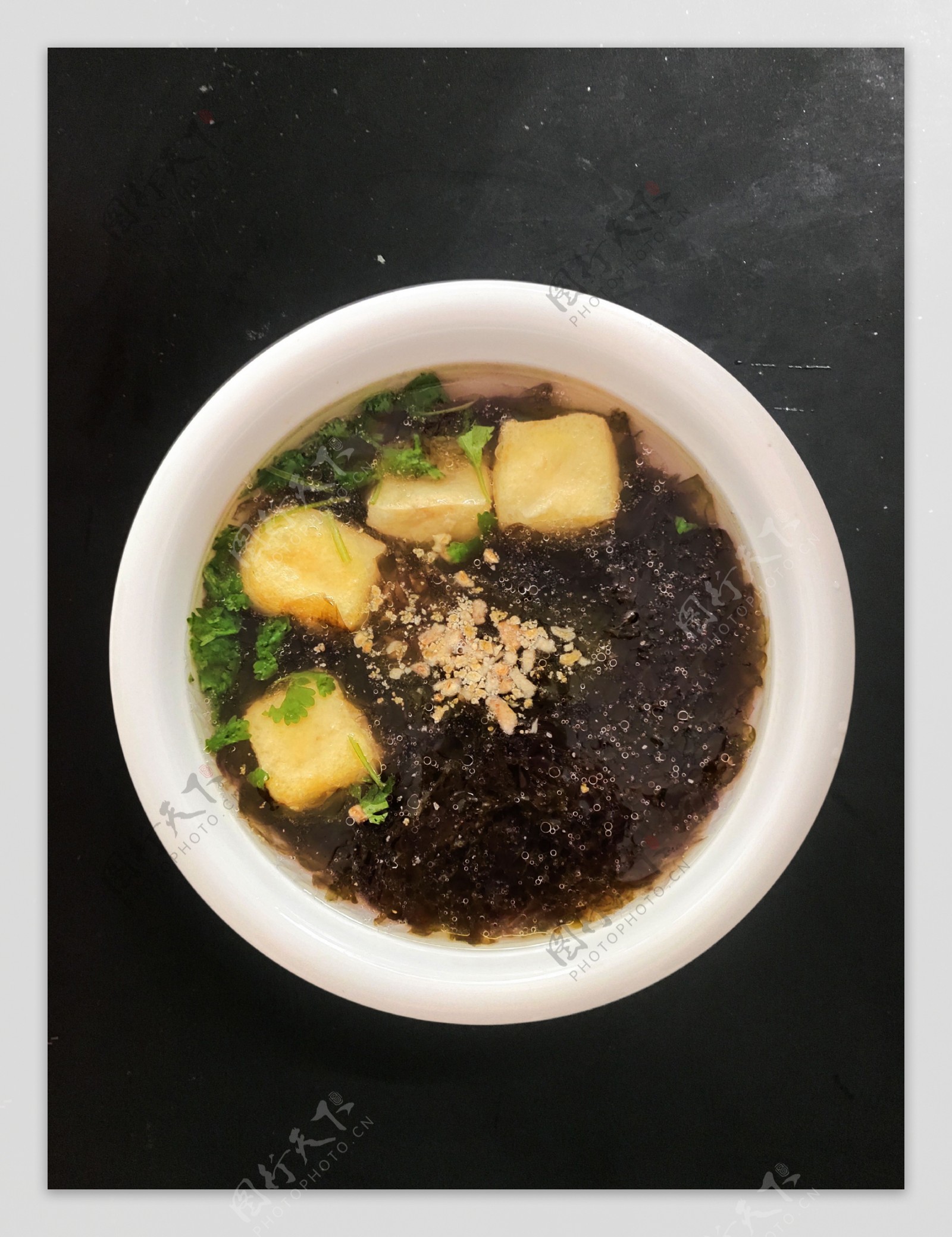 葱油豆腐紫菜汤