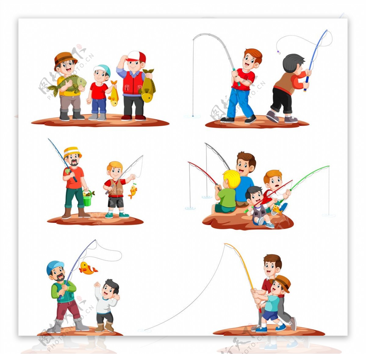 Children S Day Cartoon Boy Fishing Png Material, Children S Day ...