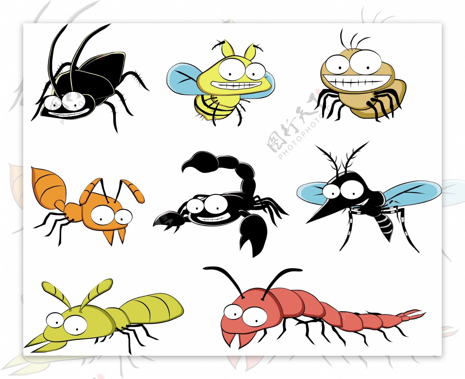 卡通害虫昆虫系列