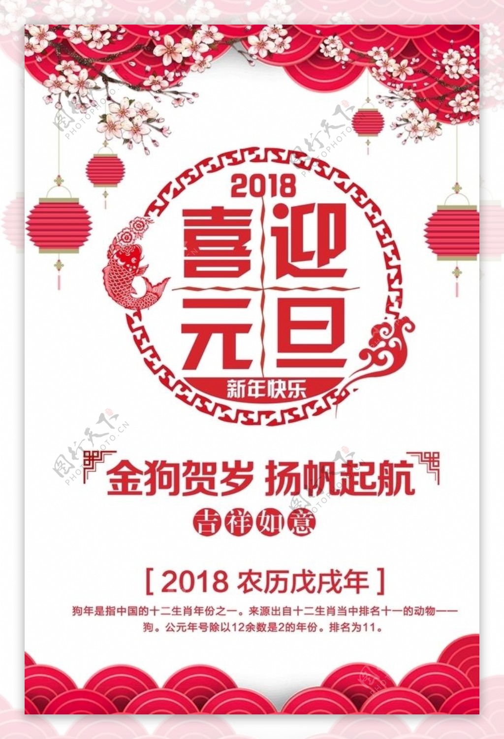 喜迎元旦新年海报