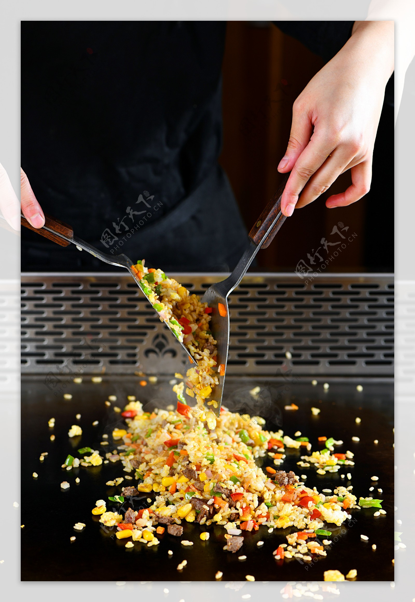 蛋炒饭自助餐背景摄影