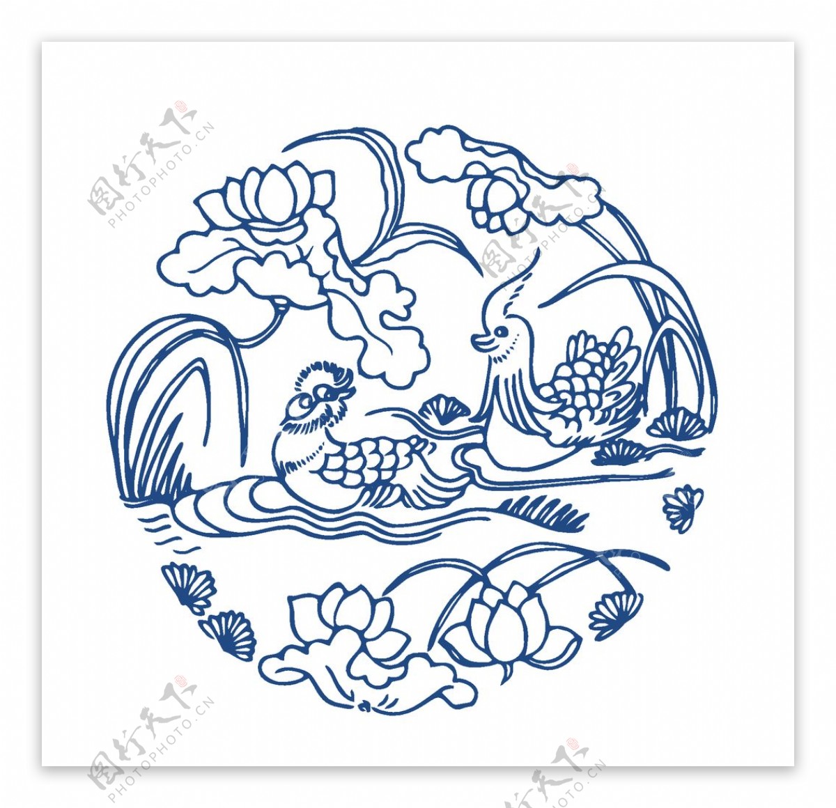 中国风青花瓷花纹图案