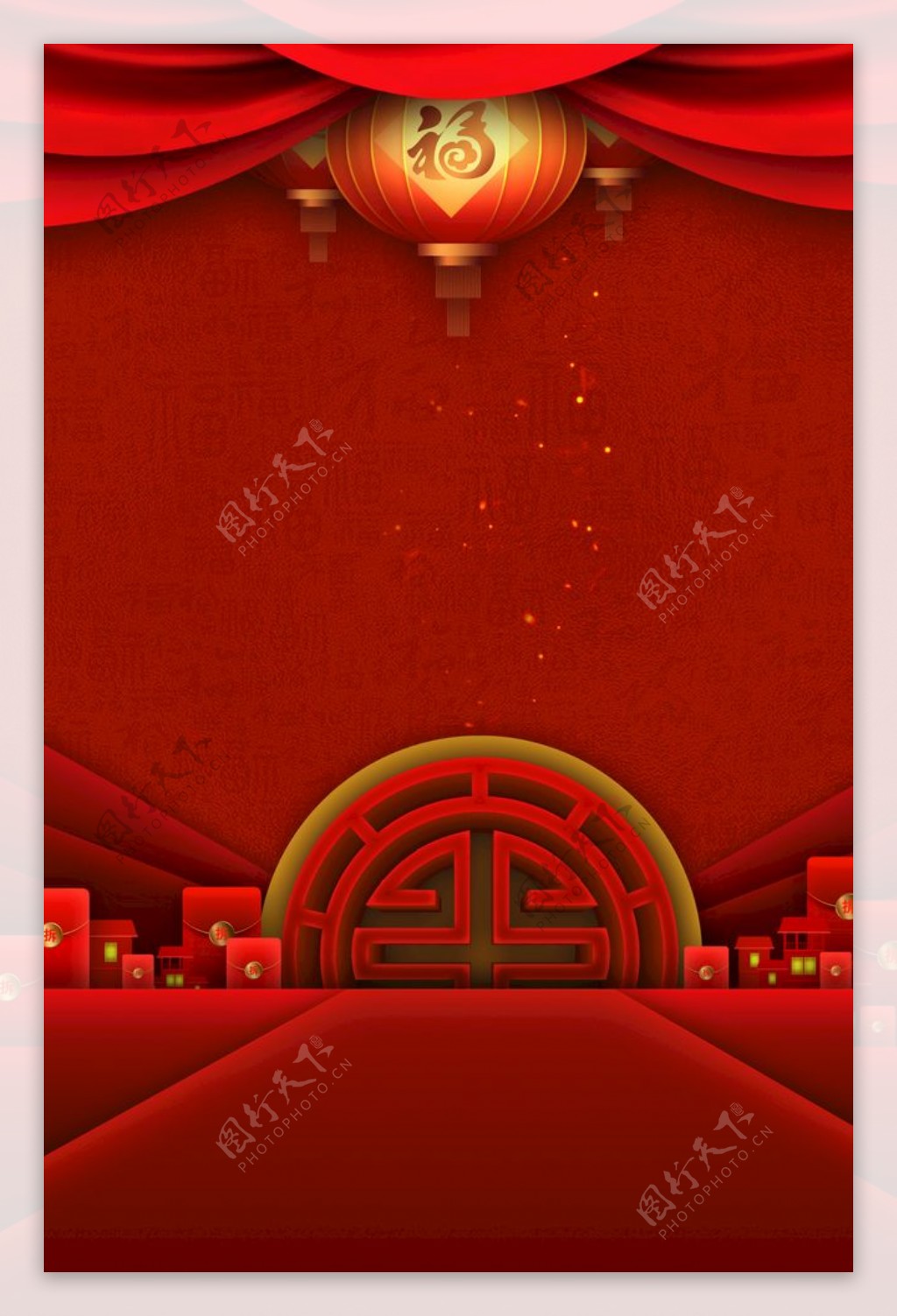 红色喜庆中国风背景素材