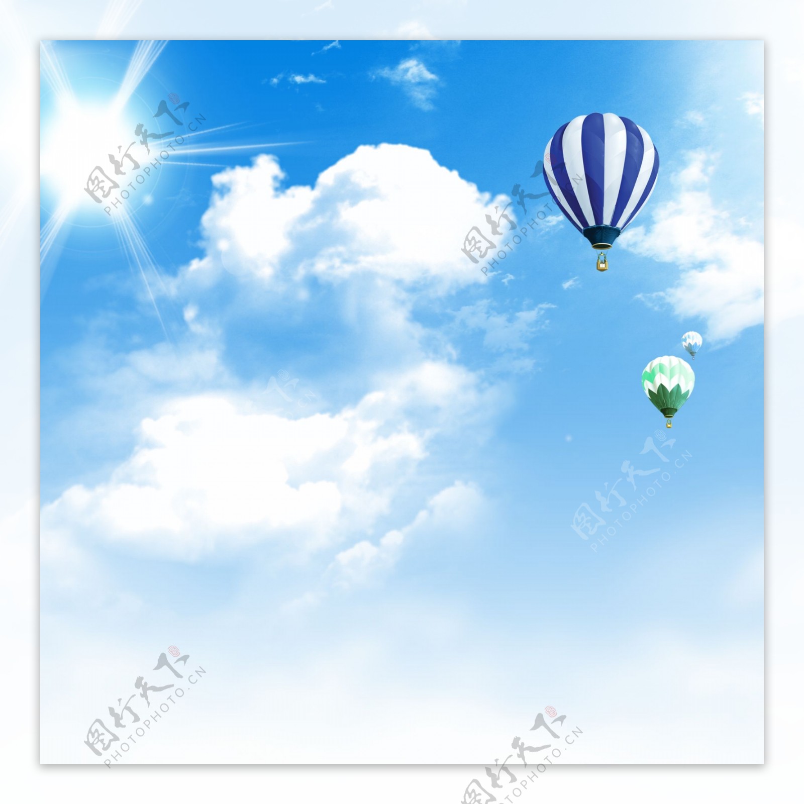 蓝天白云氢气球
