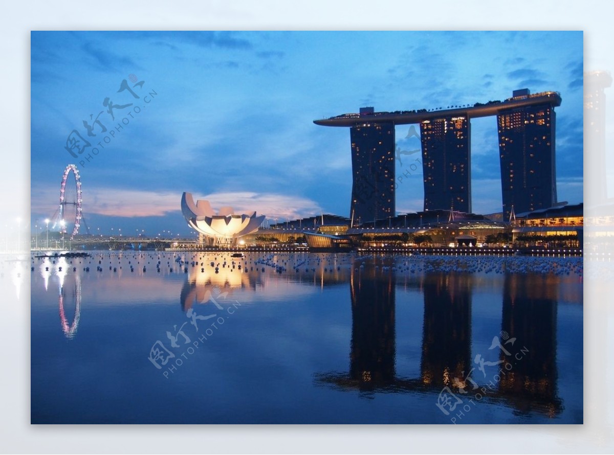 新加坡璀璨的夜景摄影美图