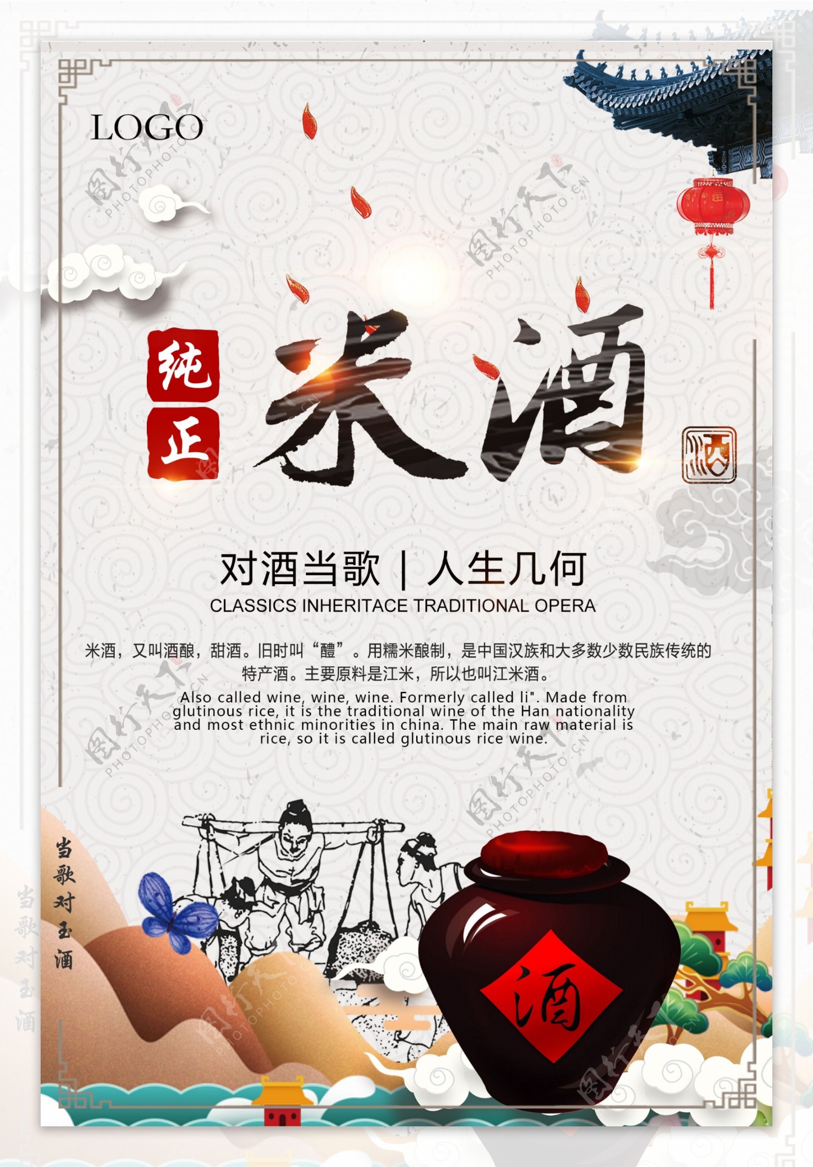 中国风纯正酿酒文化宣传海报