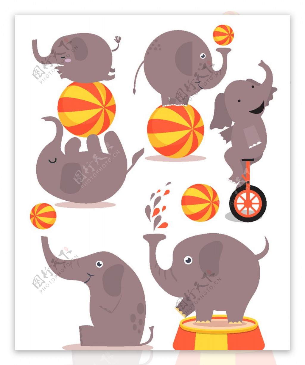 6款卡通大象设计