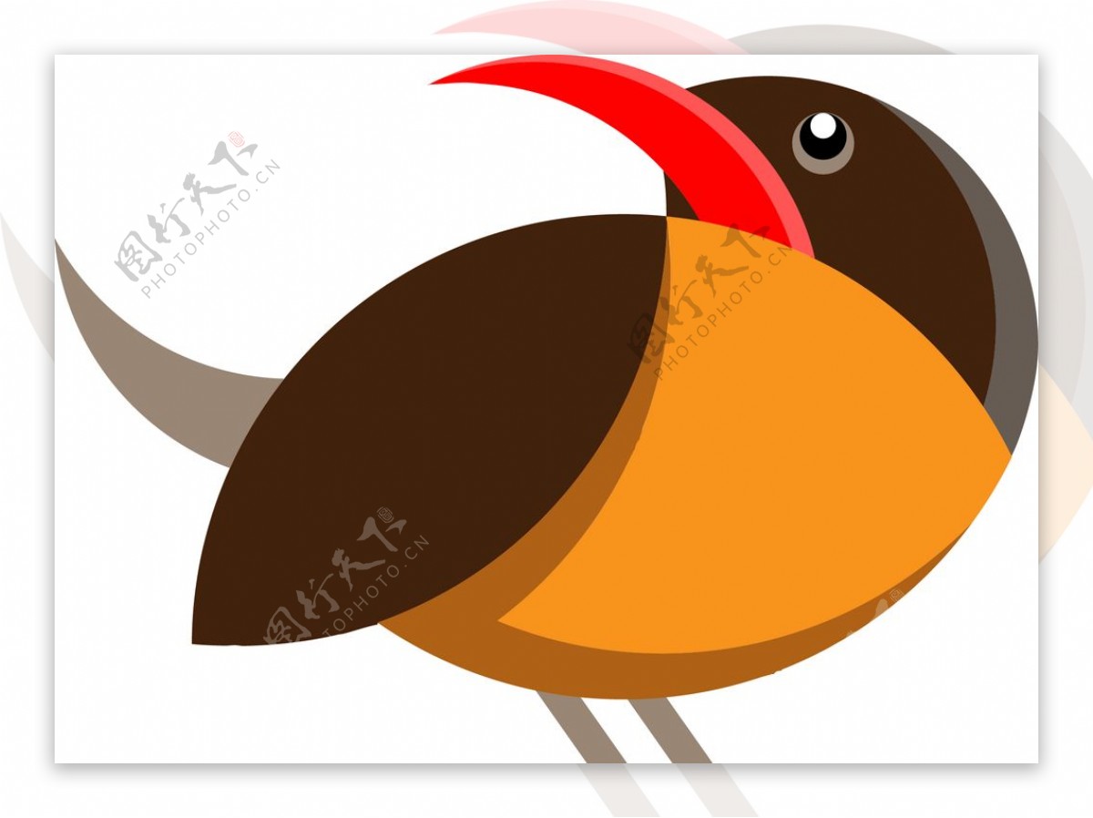 知更鸟卡通简约图标标志logo