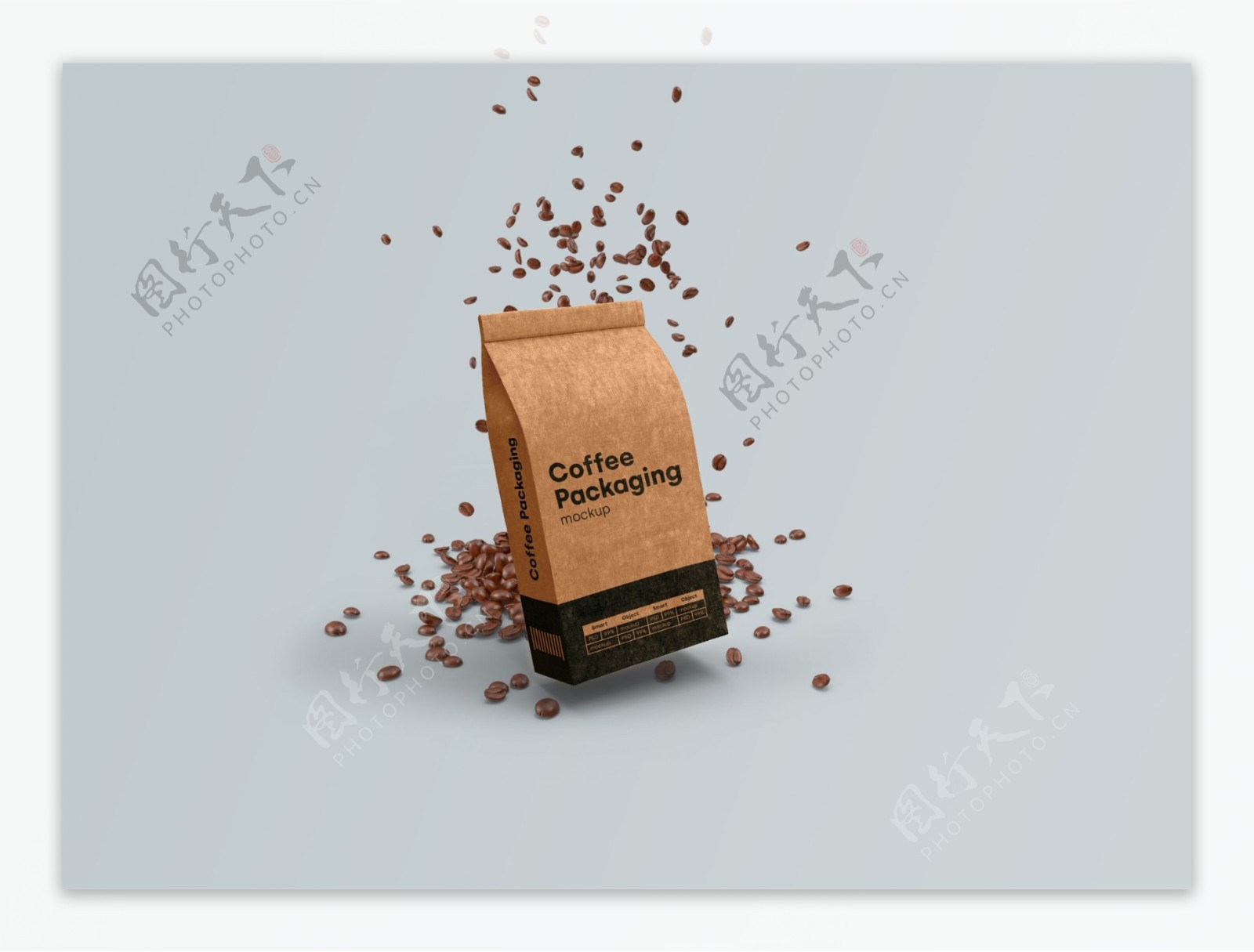 咖啡豆包装样机效果图