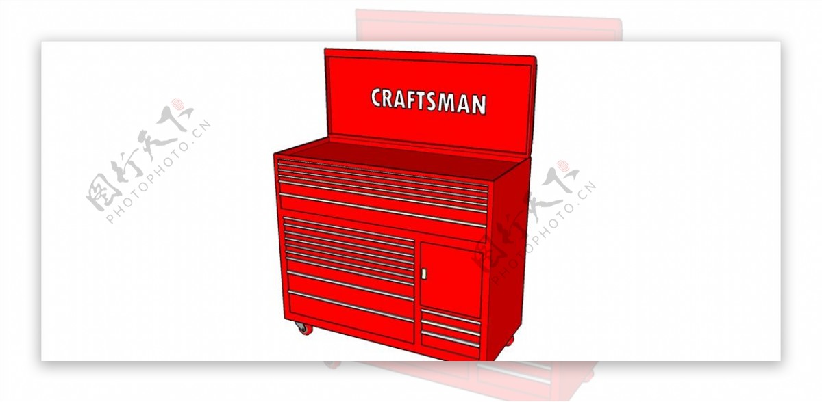 红色箱子工具箱模型