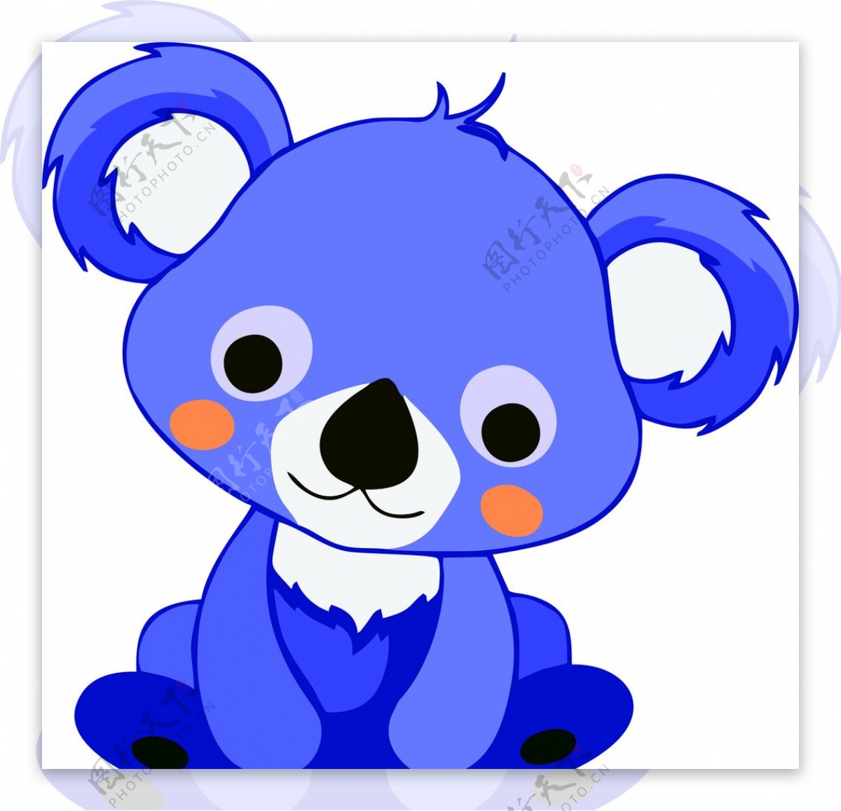可爱的考拉熊坐在和微笑。考拉卡哇伊式宝宝。插画图片素材_ID:384354295-Veer图库