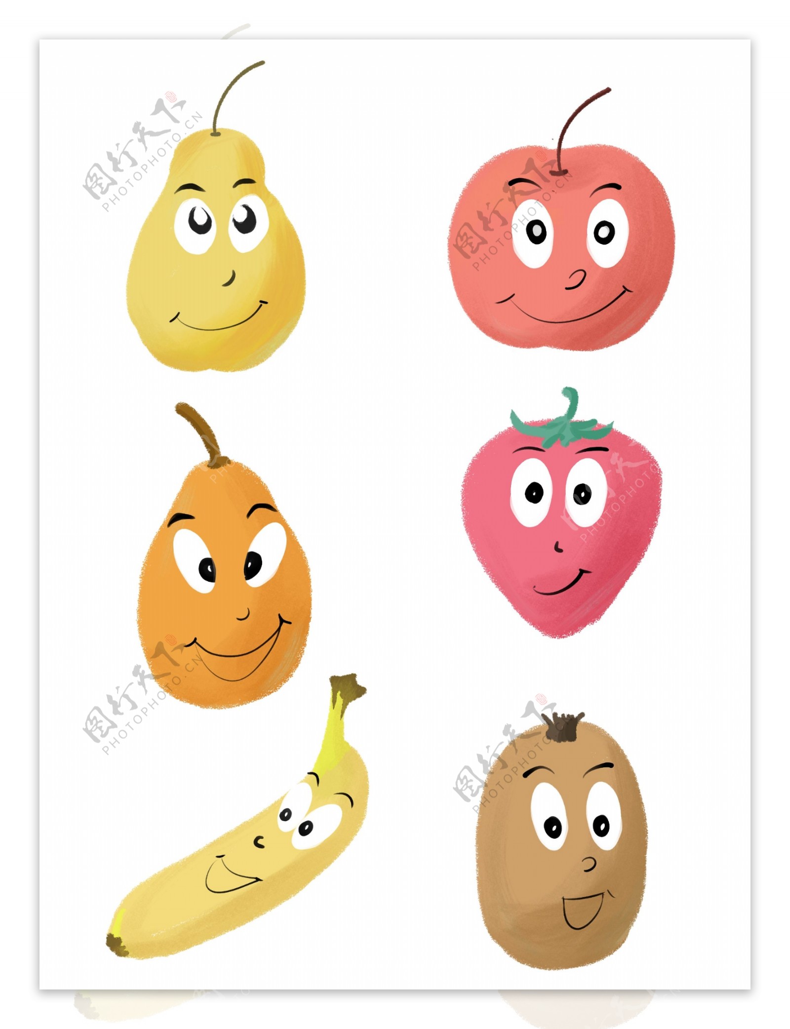 创意小清新可爱卡通水果表情