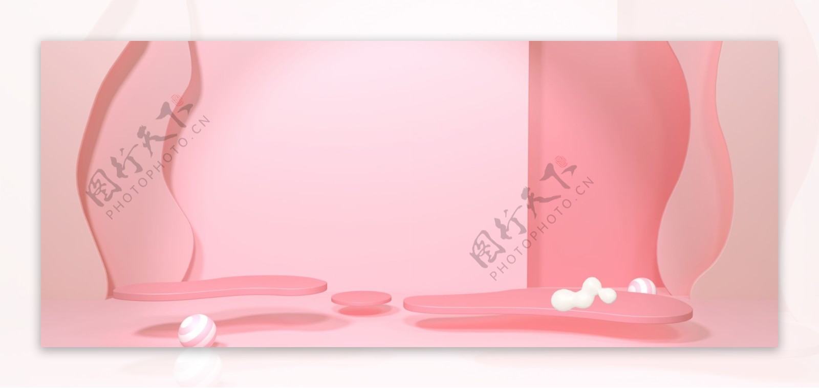 粉色展台站台主题立体背景素材