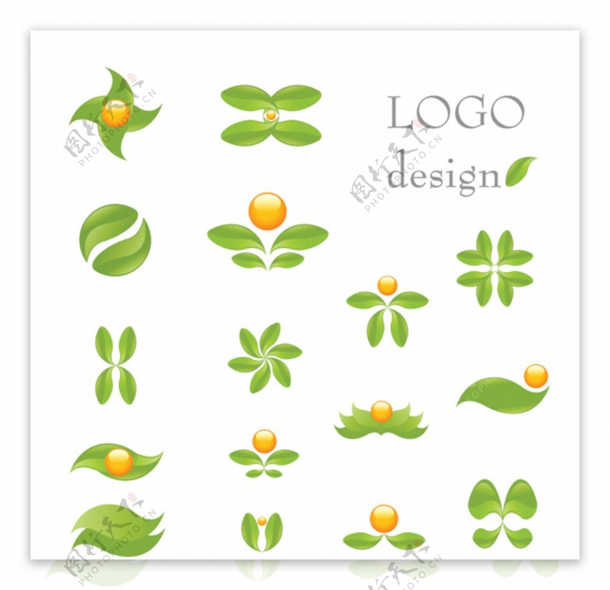 绿叶主题logo模板