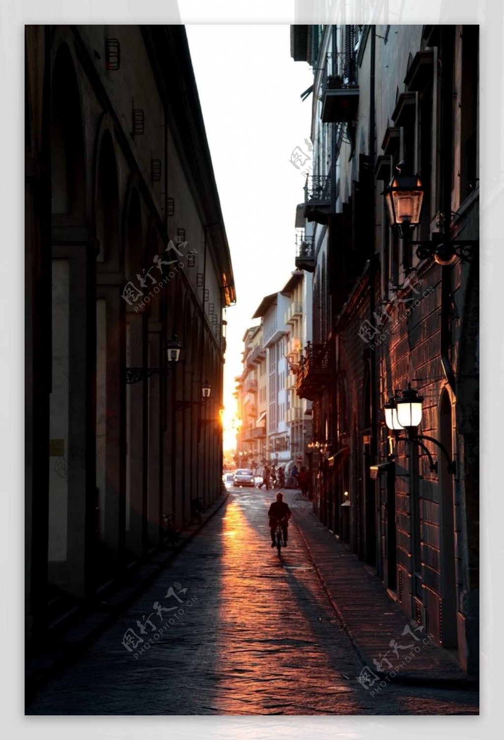 佛罗伦萨日落黄昏街景