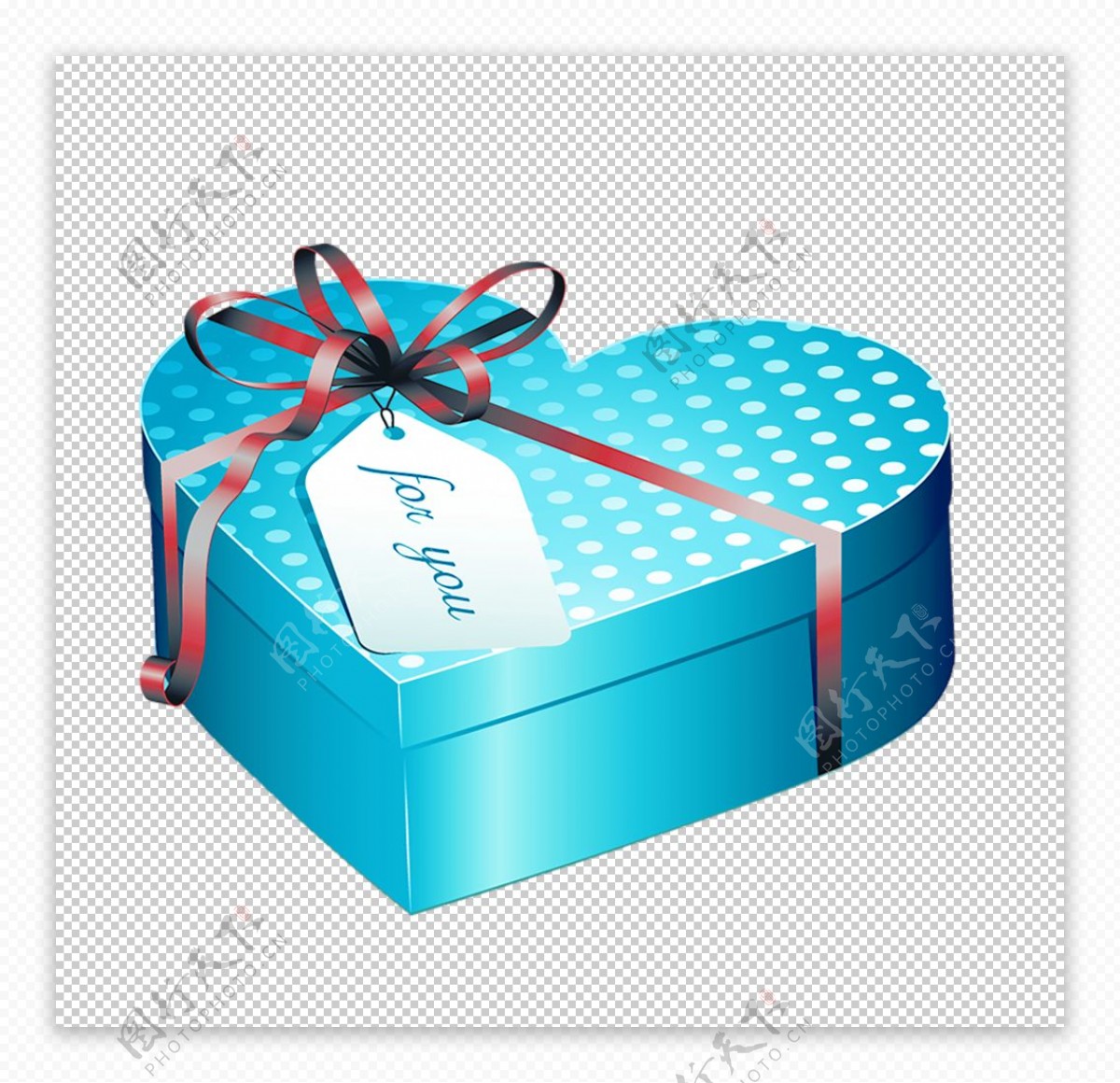 礼物礼盒蓝色立体盒子素材