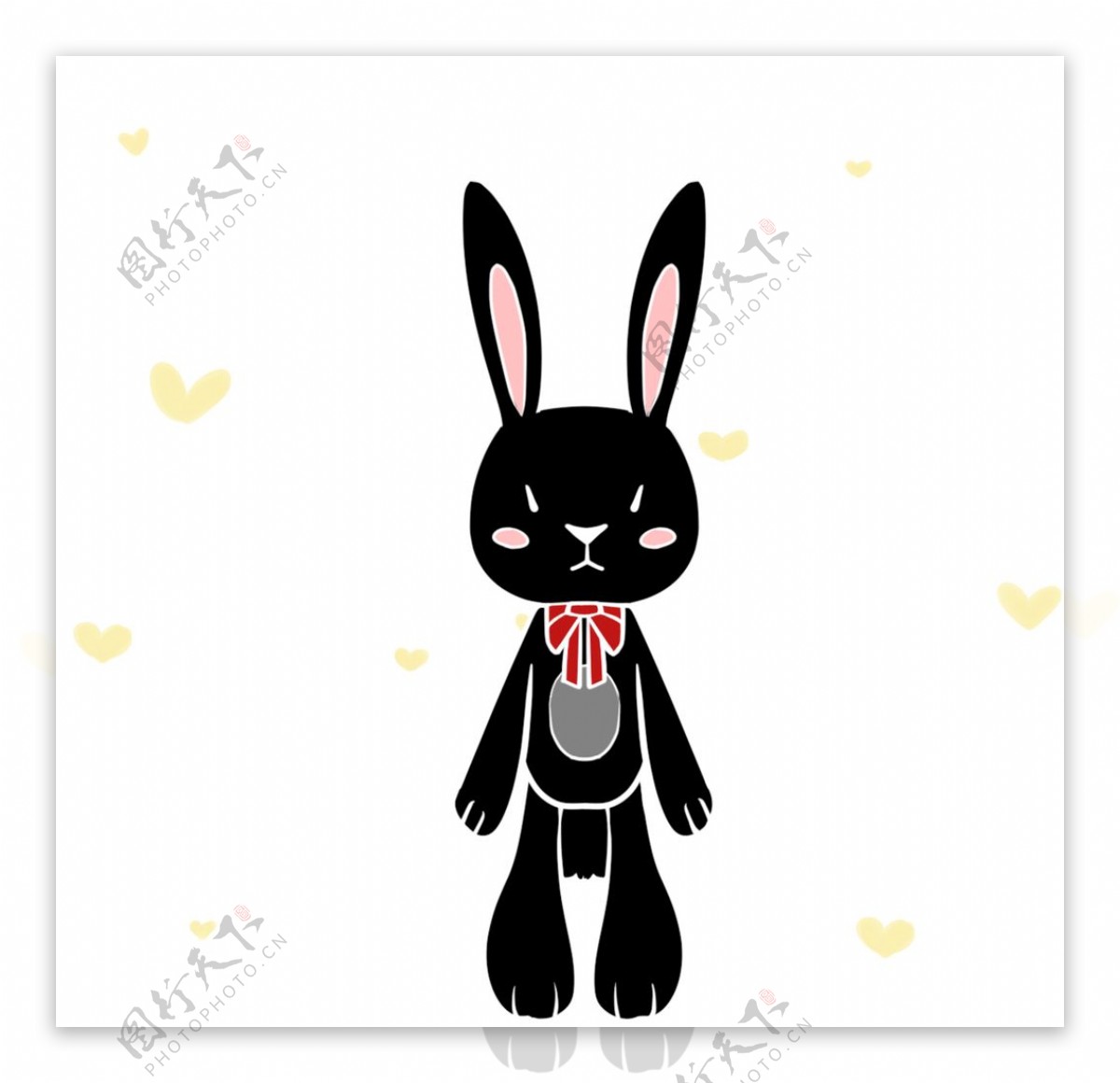 黑色兔子红蝴蝶结
