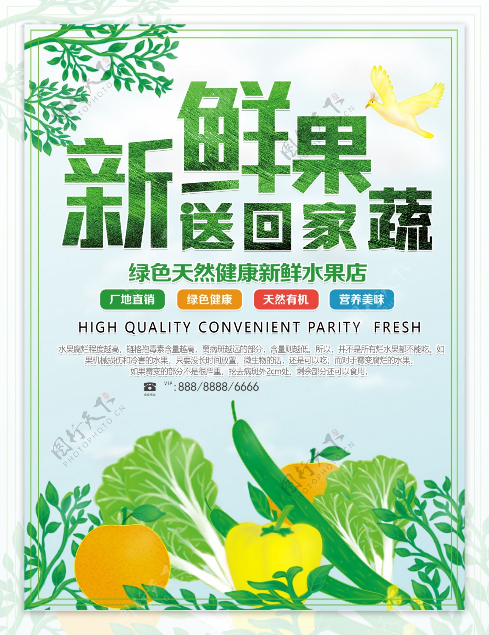 新鲜蔬菜超市宣传海报