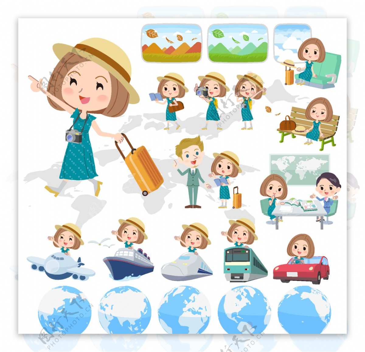 卡通旅游人物图片素材-编号37893341-图行天下