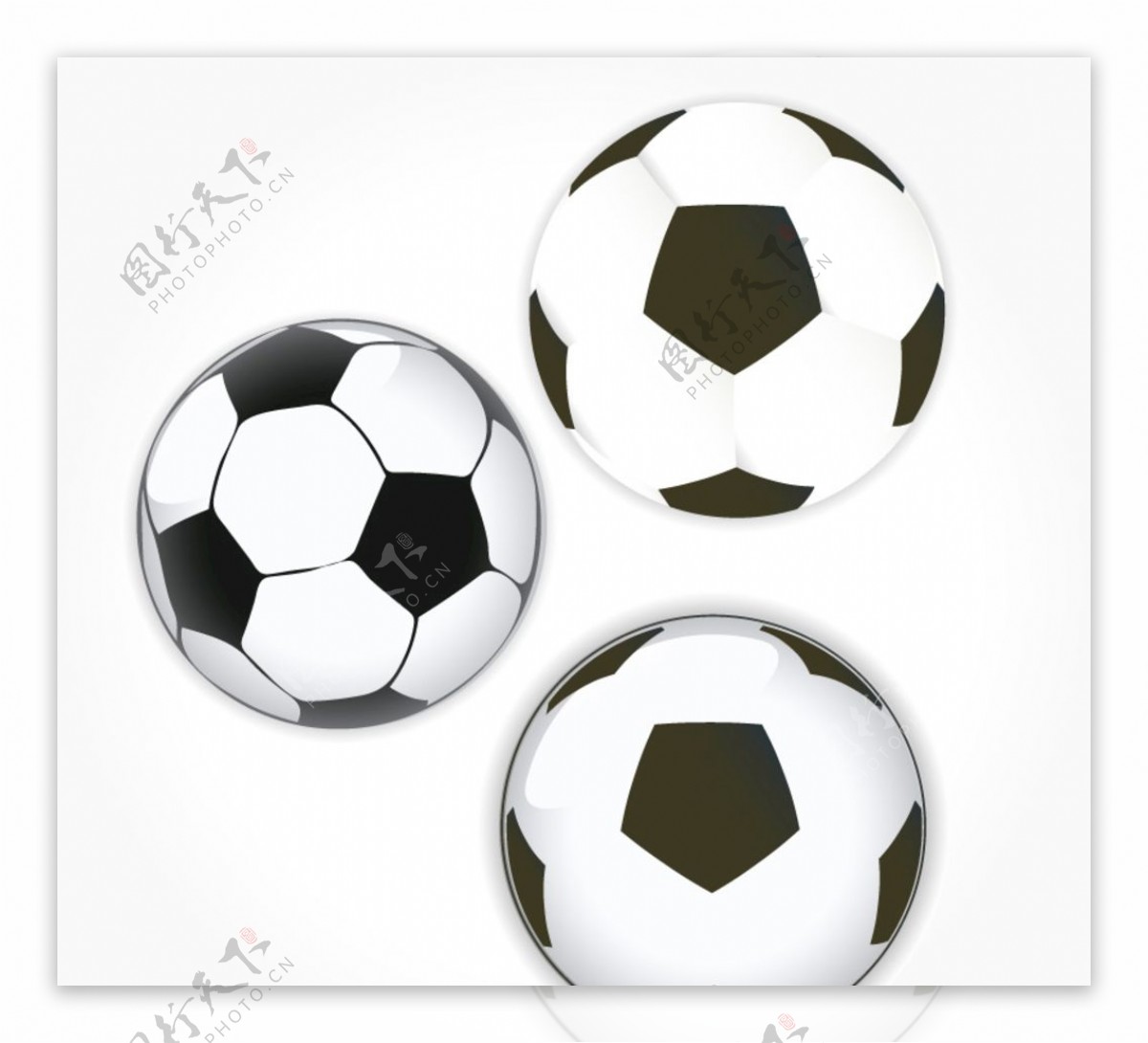 黑白足球设计矢量素材