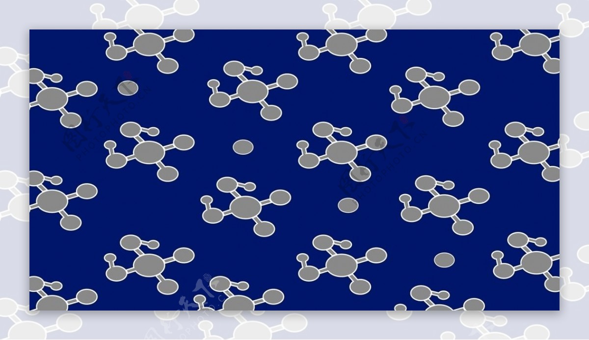 蓝底分子结构图