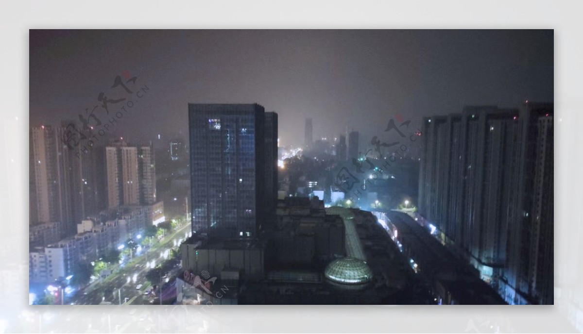 郑州夜景油画风景图