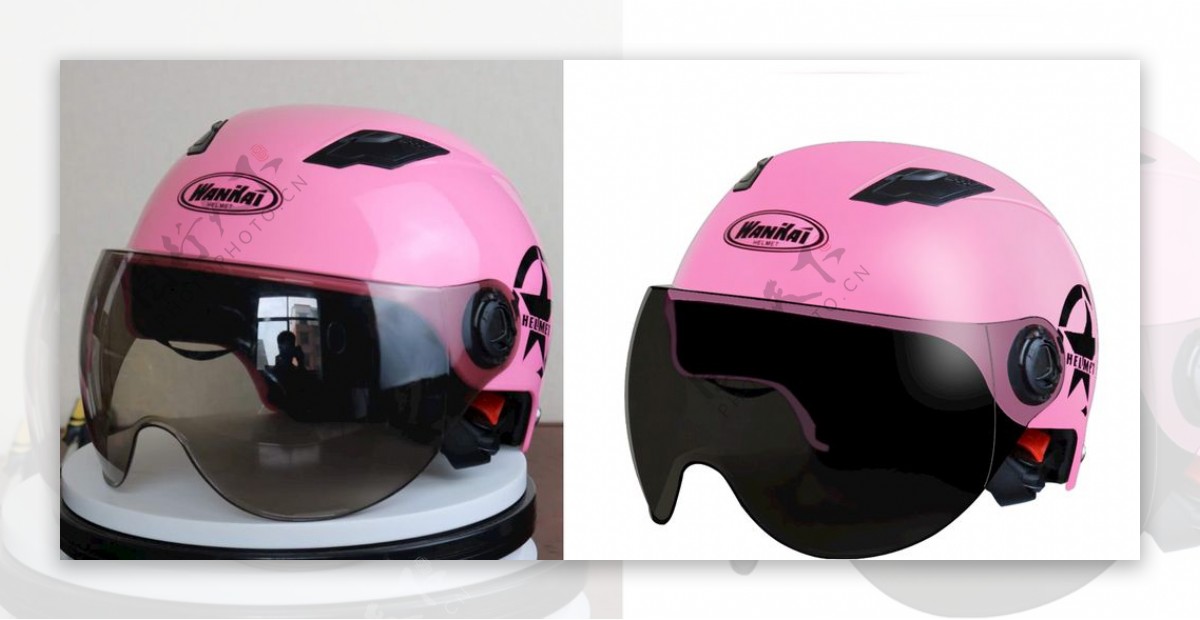 粉色承认头盔