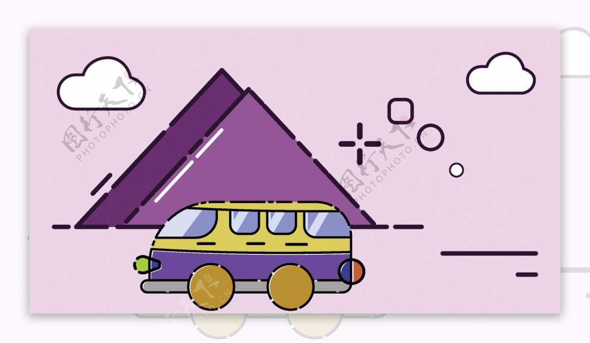 旅游巴士插画