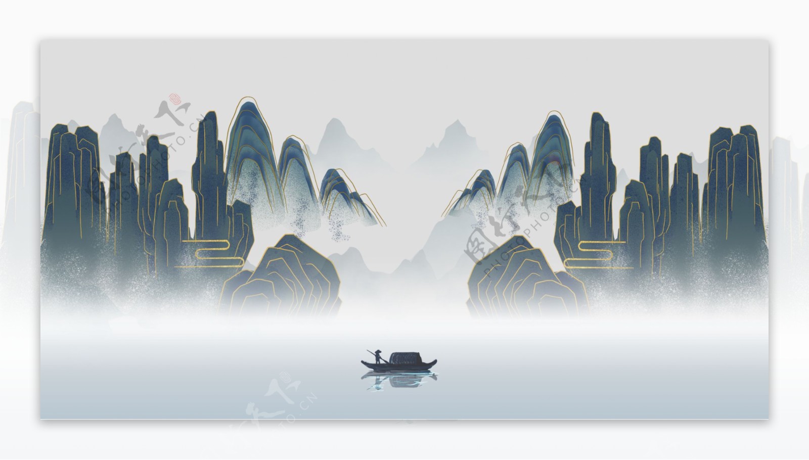 中国风景画背景