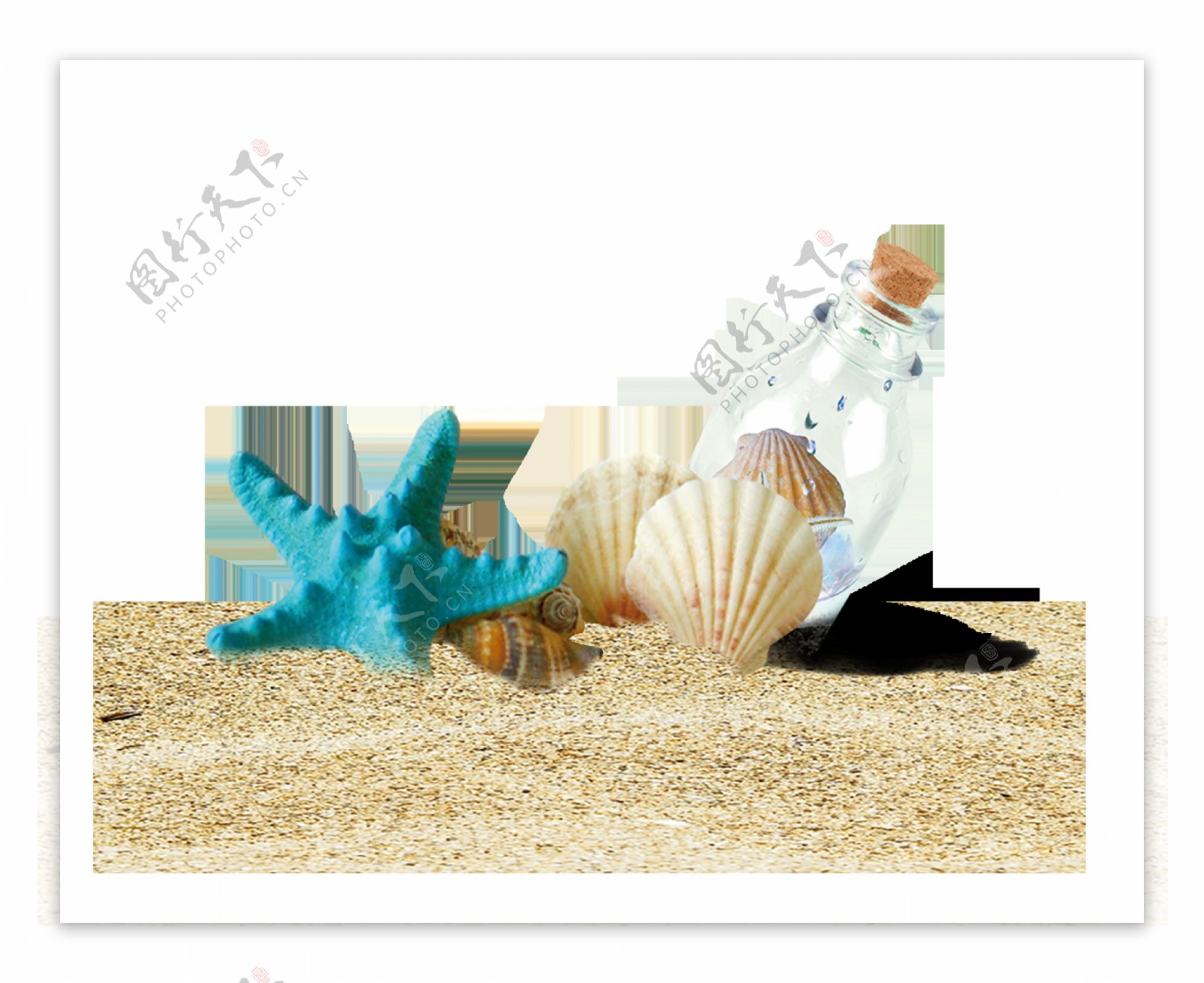 沙滩旅游海星夏季合成海报素材