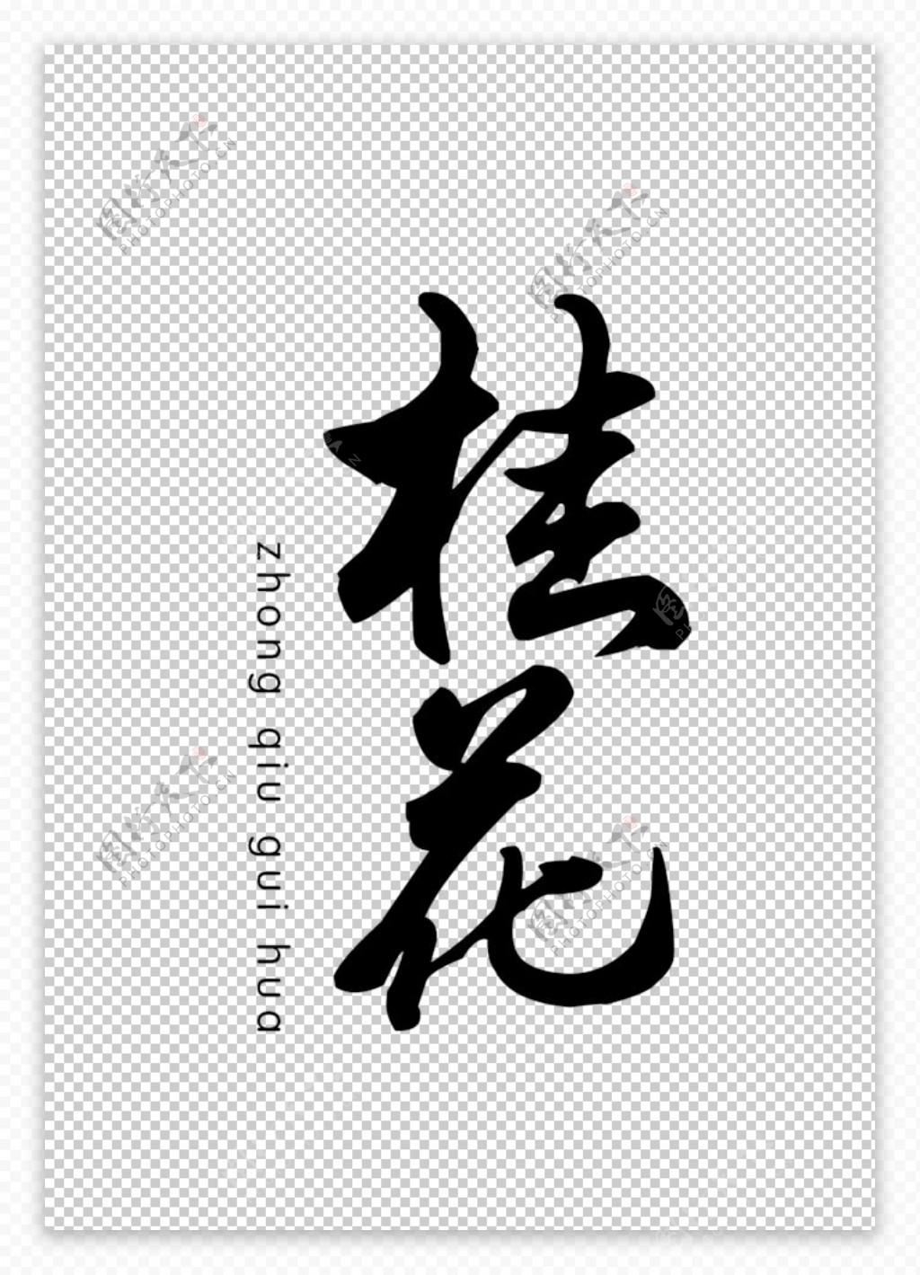 桂花字体字形主题花语海报素材图片