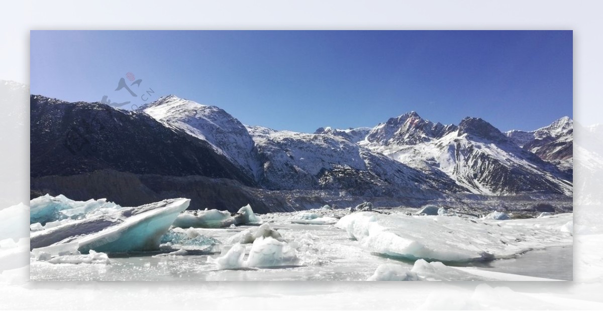 雪山冰川自然风景图片
