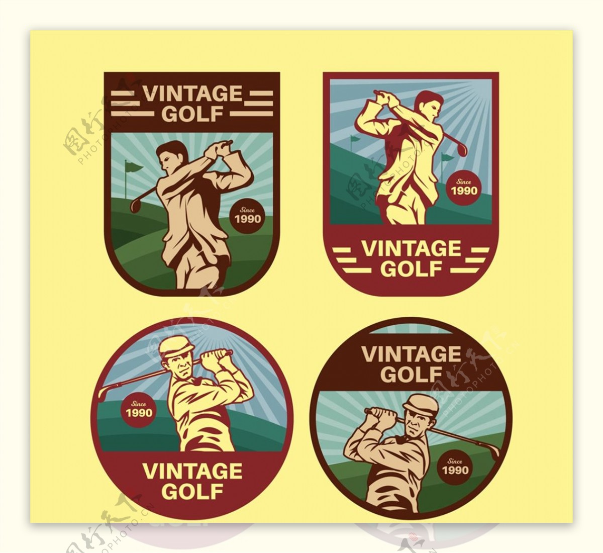 高尔夫球人物标签图片
