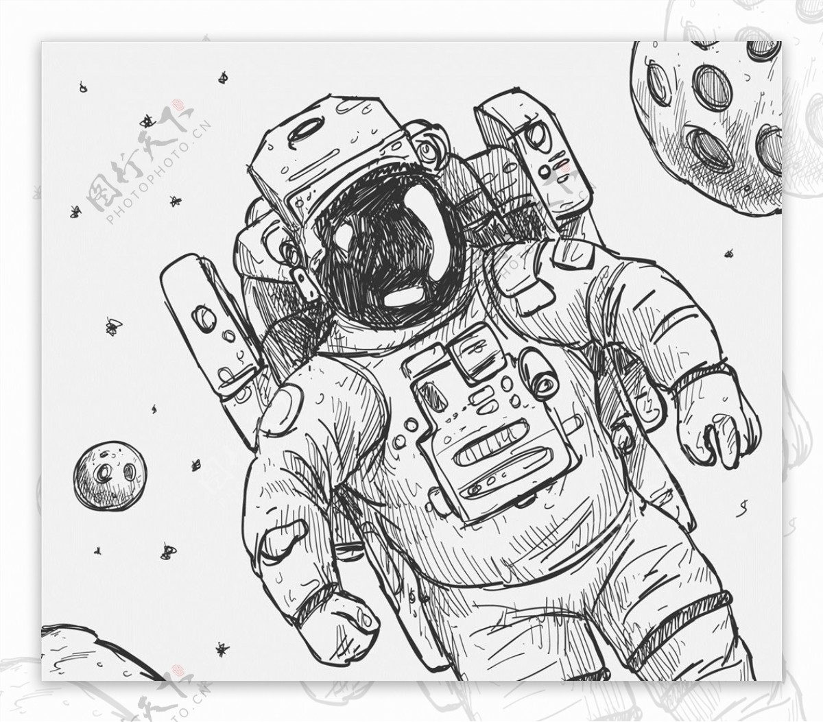 手绘宇航员图片