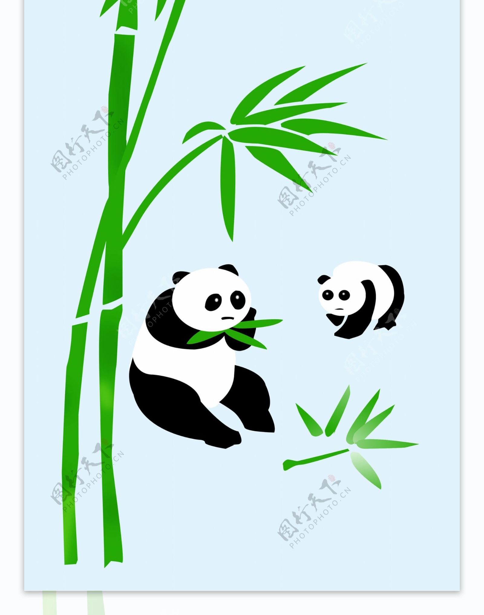 玄关平开门竹子熊猫图片